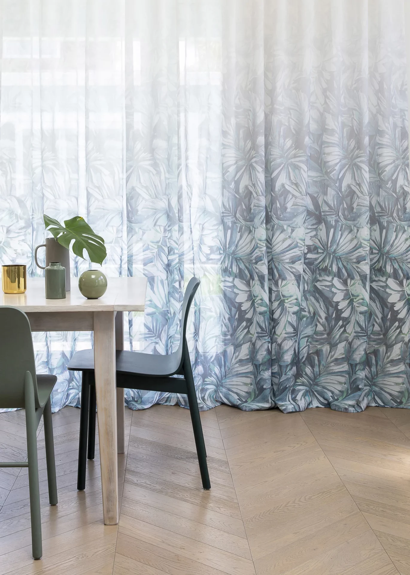 Sheer curtains showing privacy maintained with light coming through